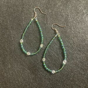 Turquoise and Silver Teardrop Earrings